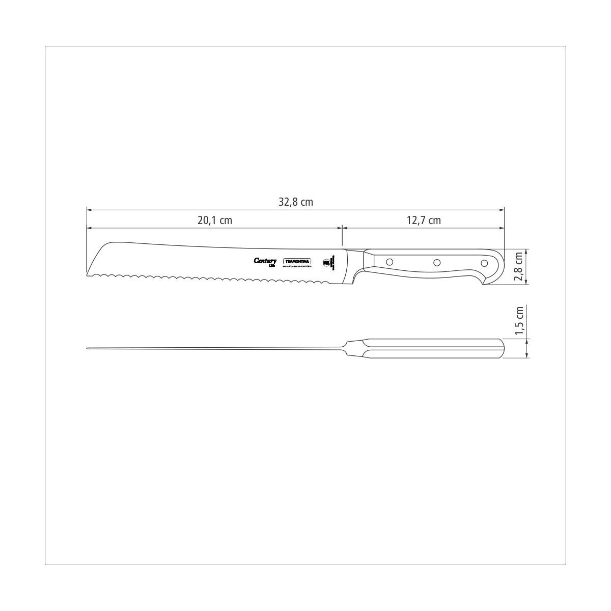 Tramontina century bread knife 8"